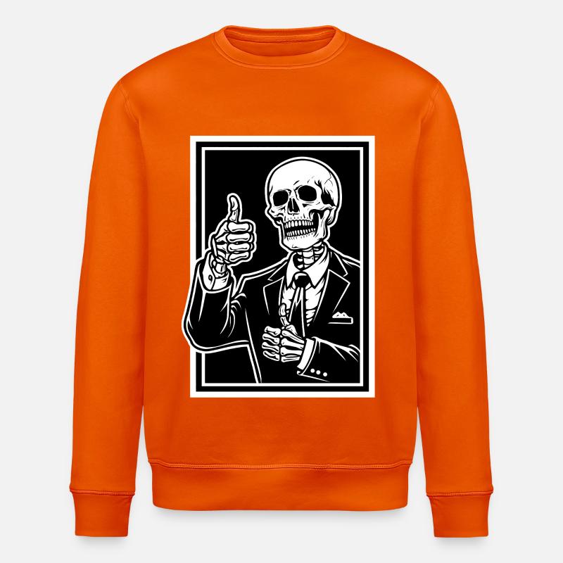 Squelette en costume pouce levé - Sweat bio ROLLER Stanley/Stella Unisexe - orange profond