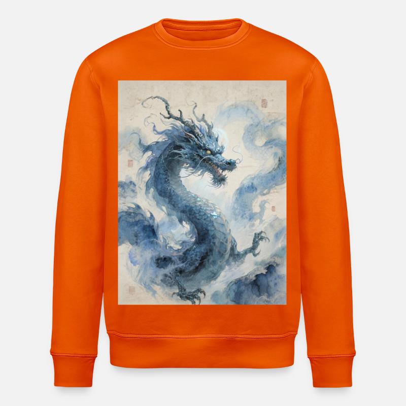 Die himmlische Apotheose: Blauer Drache – Unendlichkeit - Stanley/Stella Unisex Bio-Sweatshirt ROLLER - Tieforange