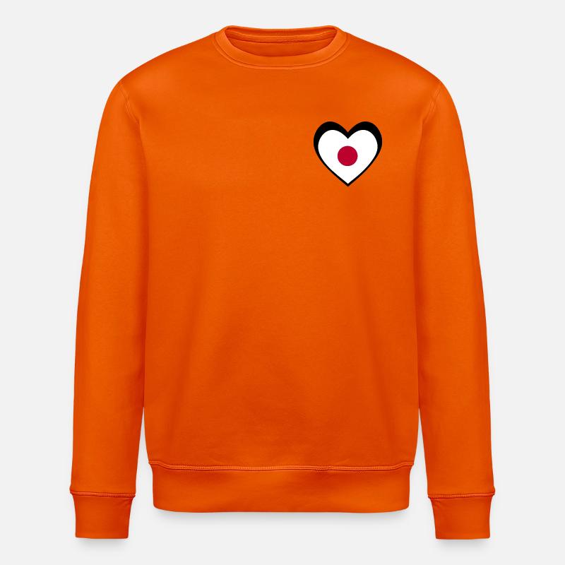 日本 ブラックハート – 日本への愛 - Sweat bio ROLLER Stanley/Stella Unisexe - orange profond
