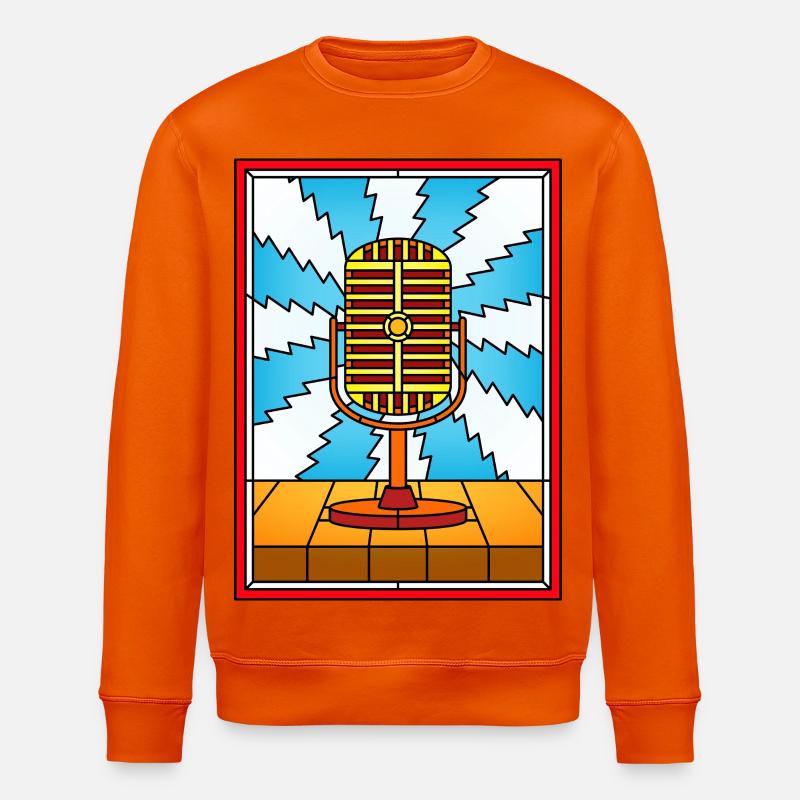 Vitrail Rétro Microphone - Sweat bio ROLLER Stanley/Stella Unisexe - orange profond