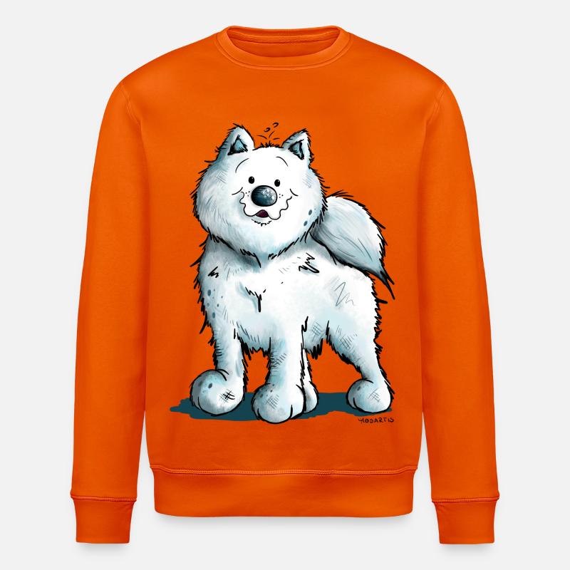 Søde Samojedhund - Stanley/Stella økologisk unisex-sweatshirt ROLLER - mørk orange