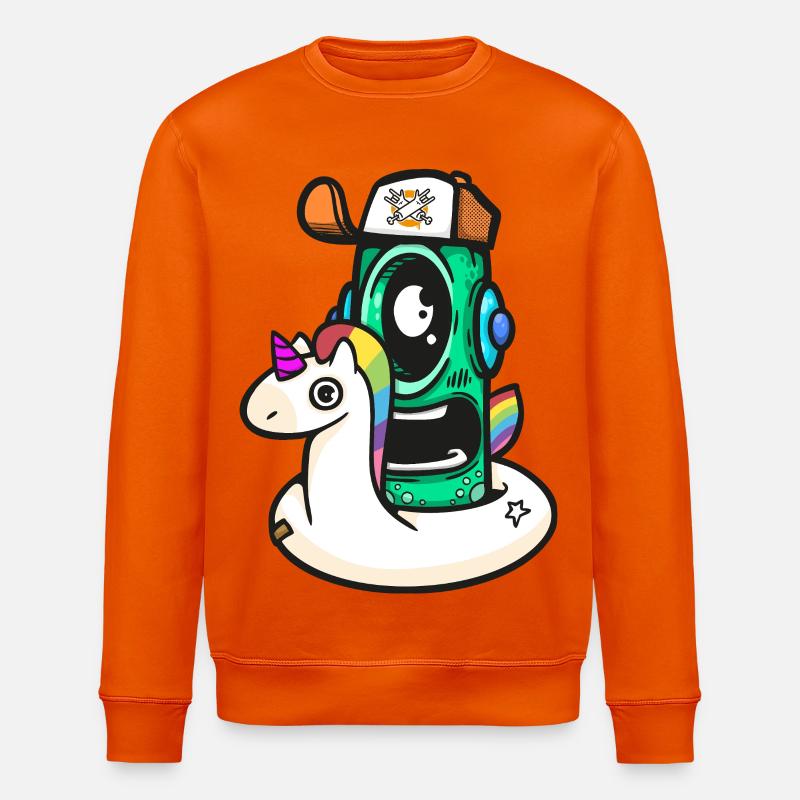 Unicorno Abenteuerroboter - Stanley/Stella Unisex Bio-Sweatshirt ROLLER - Tieforange