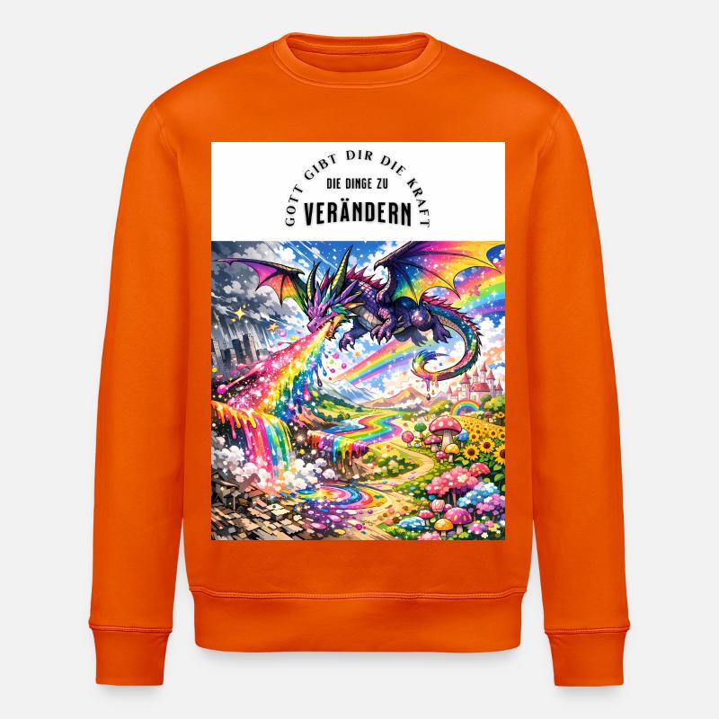 Scooping Dragons - Stanley/Stella ROLLER Unisex Organic Sweatshirt - bright orange