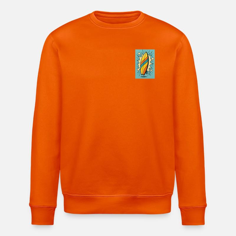 Surfbrett mit bunten Streifen - Stanley/Stella Unisex Bio-Sweatshirt ROLLER - Tieforange