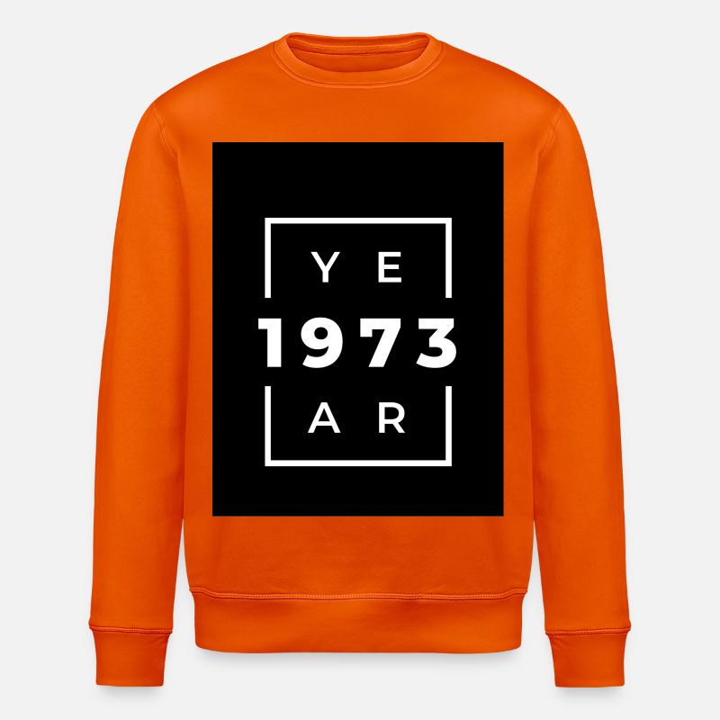 Minimalistisches Design Jubiläum 1973 - Stanley/Stella Unisex Bio-Sweatshirt ROLLER - Tieforange