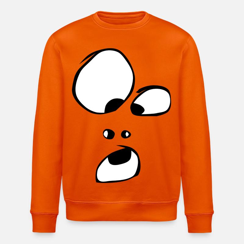 Powerful! Face Ghost Ghost Halloween Comic - Stanley/Stella ROLLER Unisex Organic Sweatshirt - bright orange