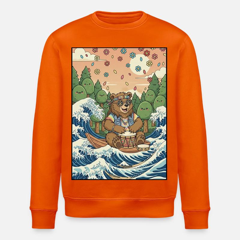 Kawaii Hippie Baer - Stanley/Stella Unisex Bio-Sweatshirt ROLLER - Tieforange
