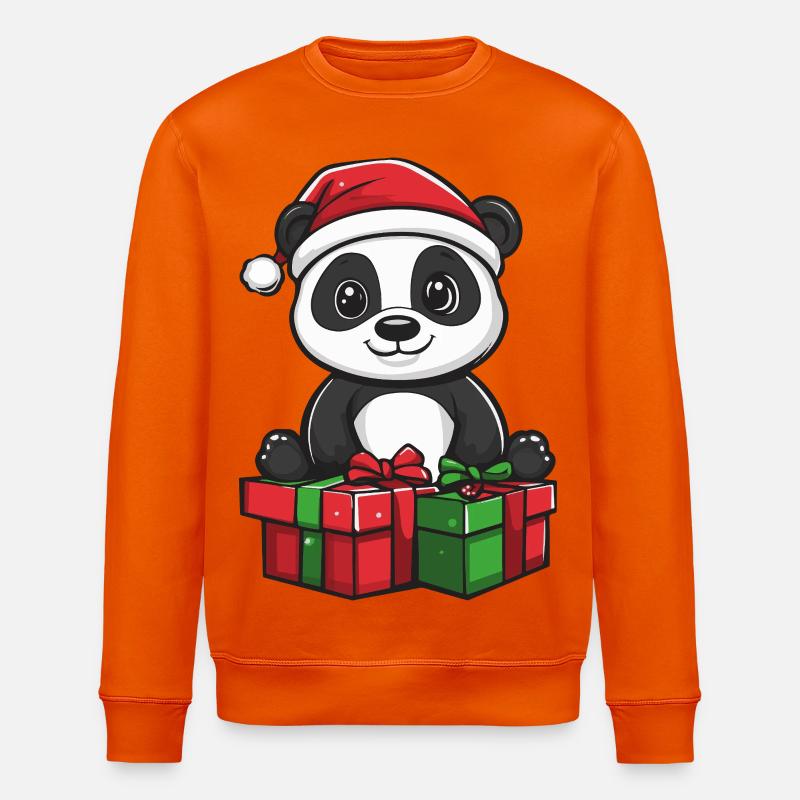 Panda Weihnachten Geschenke - Stanley/Stella Unisex Bio-Sweatshirt ROLLER - Tieforange