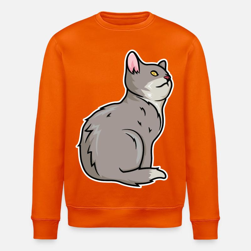 Kat Tegning - Stanley/Stella økologisk unisex-sweatshirt ROLLER - mørk orange