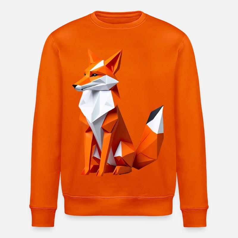 Geometrischer Polygonfuchs - Stanley/Stella Unisex Bio-Sweatshirt ROLLER - Tieforange