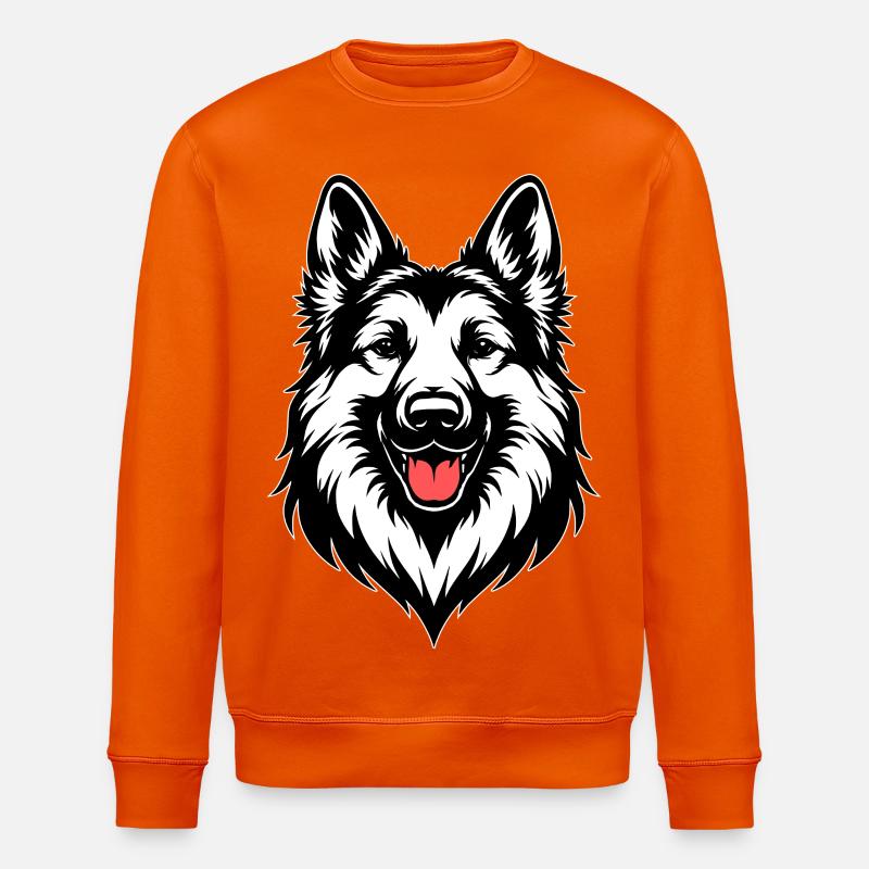 German Shepherd Design - Stanley/Stella ROLLER Unisex Organic Sweatshirt - bright orange
