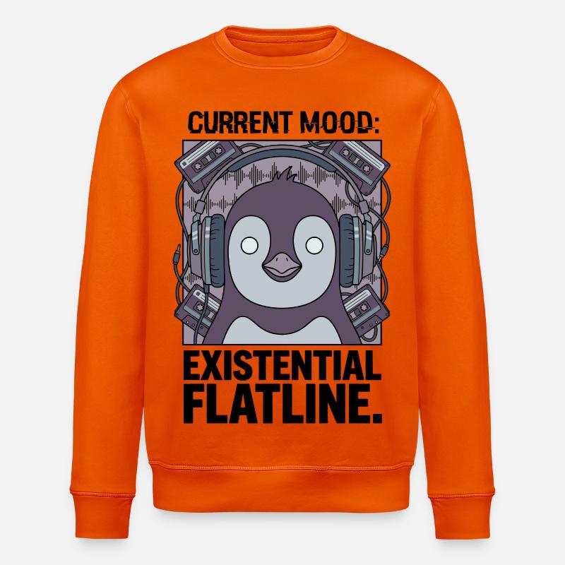 Current mood Existential zero line - Stanley/Stella ROLLER Unisex Organic Sweatshirt - bright orange