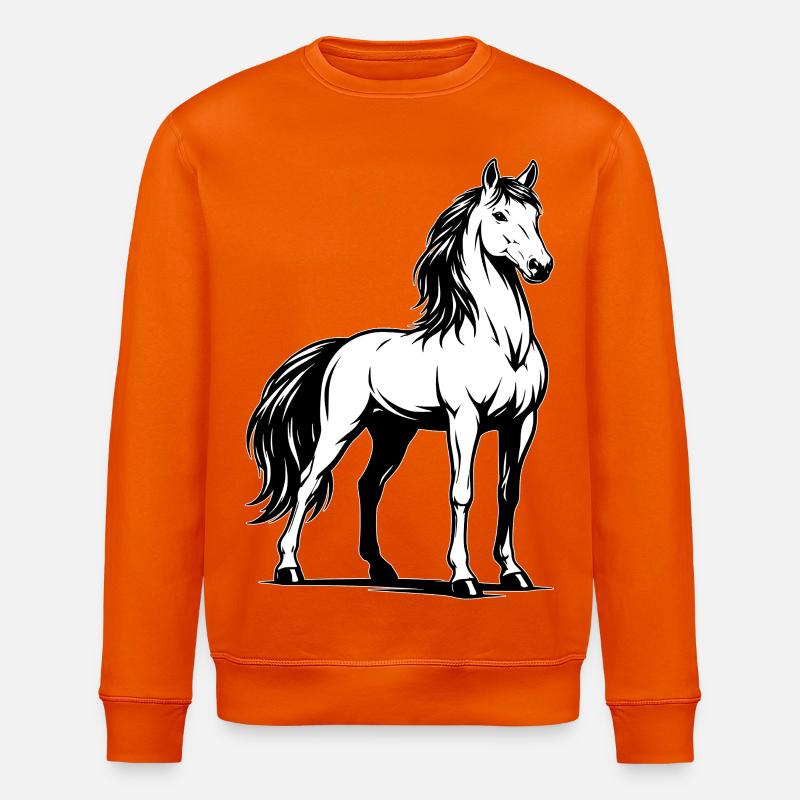 Pferd_stehend_Schwarz-White - Sweat bio ROLLER Stanley/Stella Unisexe - orange profond