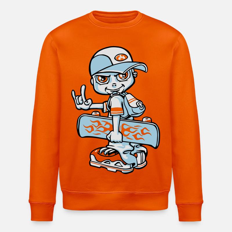 Garçon et son skateboard flex - Sweat bio ROLLER Stanley/Stella Unisexe - orange profond