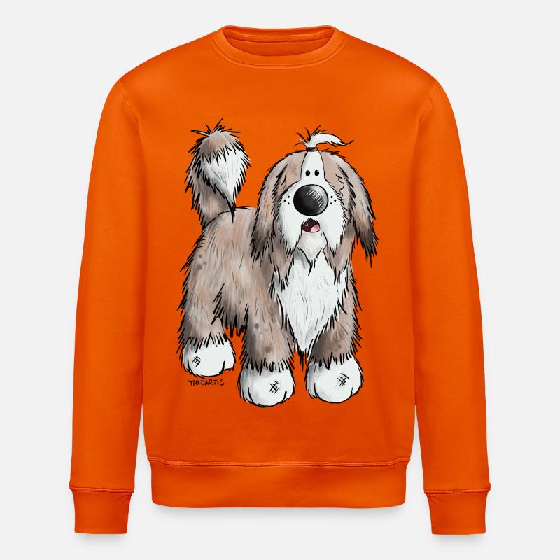 Der Bearded Collie - Stanley/Stella Unisex Bio-Sweatshirt ROLLER - Tieforange