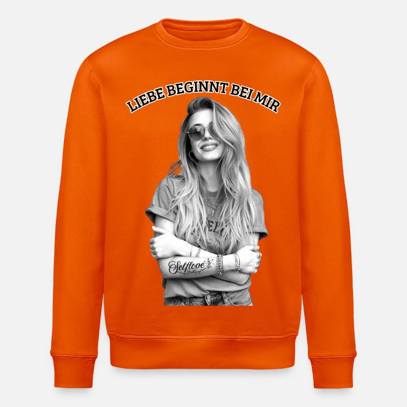 Liebe beginnt bei mir - Stanley/Stella Unisex Bio-Sweatshirt ROLLER - Tieforange