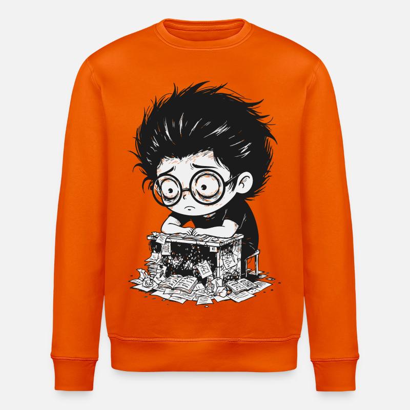Student Stress Prüfungen Manga - Stanley/Stella Unisex Bio-Sweatshirt ROLLER - Tieforange