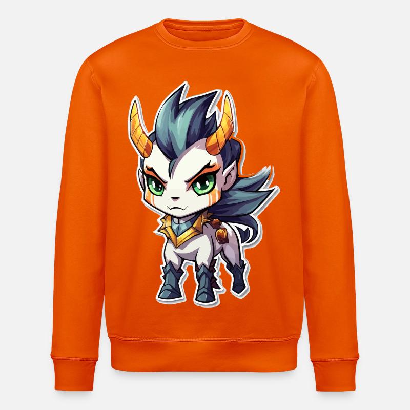Chibi Dämonenpferd - Stanley/Stella Unisex Bio-Sweatshirt ROLLER - Tieforange