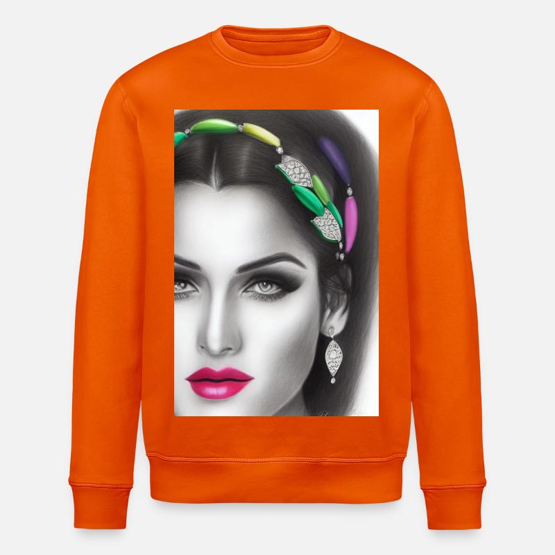 Frau mit Schmuck - Stanley/Stella Unisex Bio-Sweatshirt ROLLER - Tieforange