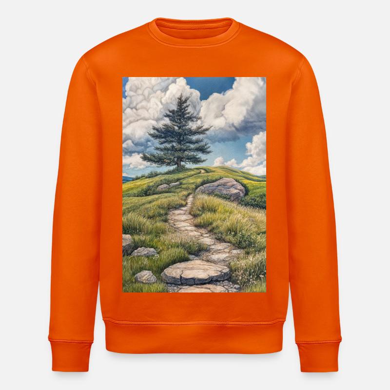Illustration einer Naturlandschaft - Stanley/Stella Unisex Bio-Sweatshirt ROLLER - Tieforange