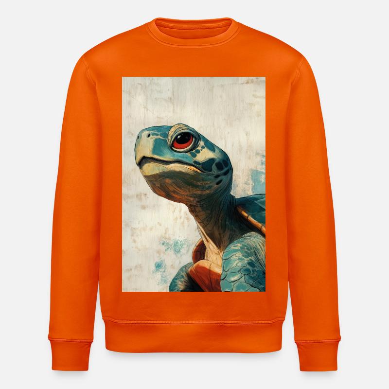 Illustration einer Schildkröte - Stanley/Stella Unisex Bio-Sweatshirt ROLLER - Tieforange