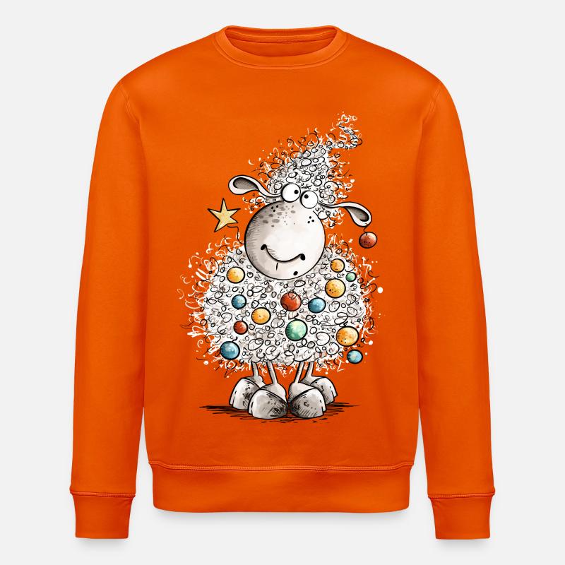 Fleece Navidad Schaf Weihnachten  - Stanley/Stella Unisex Bio-Sweatshirt ROLLER - Tieforange