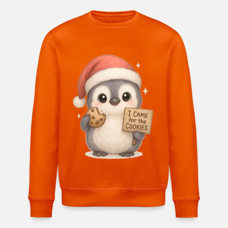 Biscuits de Noël Pingouins - Sweat bio ROLLER Stanley/Stella Unisexe - orange profond