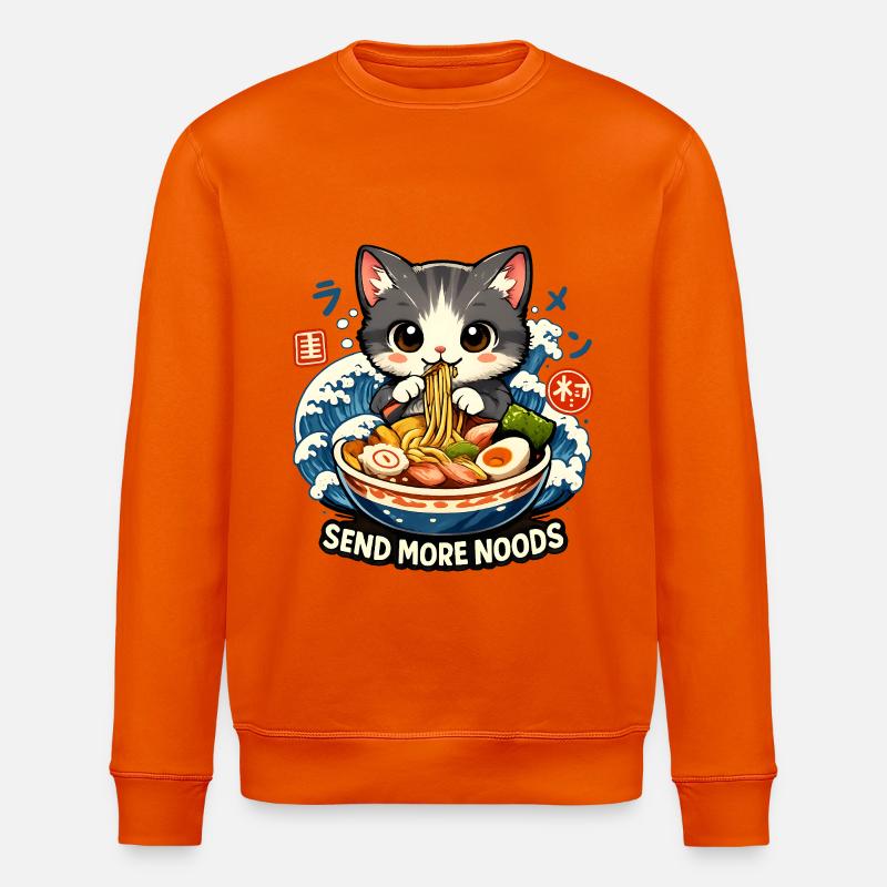 Send Noods Ramen Meme Neko - Stanley/Stella Unisex Bio-Sweatshirt ROLLER - Tieforange