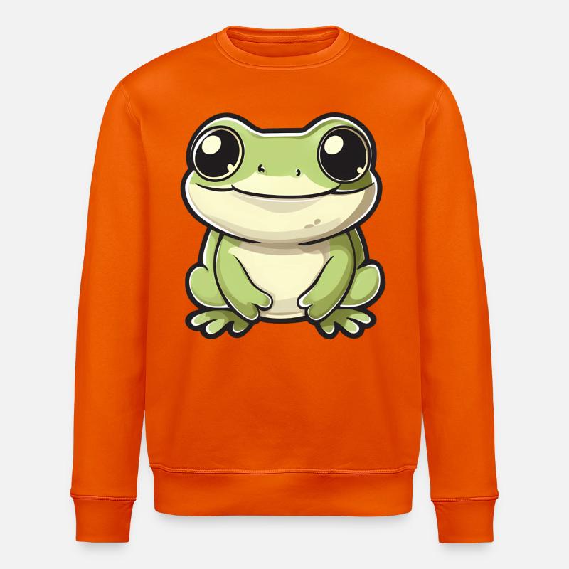 mignon grenouille - Vert - Design joyeux. - Sweat bio ROLLER Stanley/Stella Unisexe - orange profond