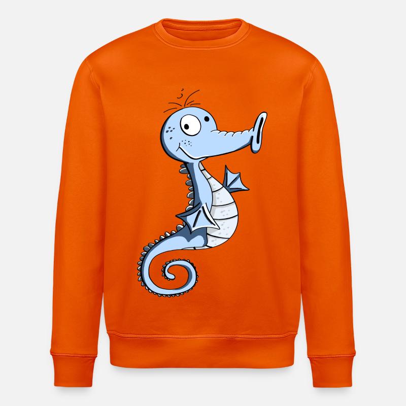 Lustiges Seepferdchen - Seepferd - Seepferde - Stanley/Stella Unisex Bio-Sweatshirt ROLLER - Tieforange