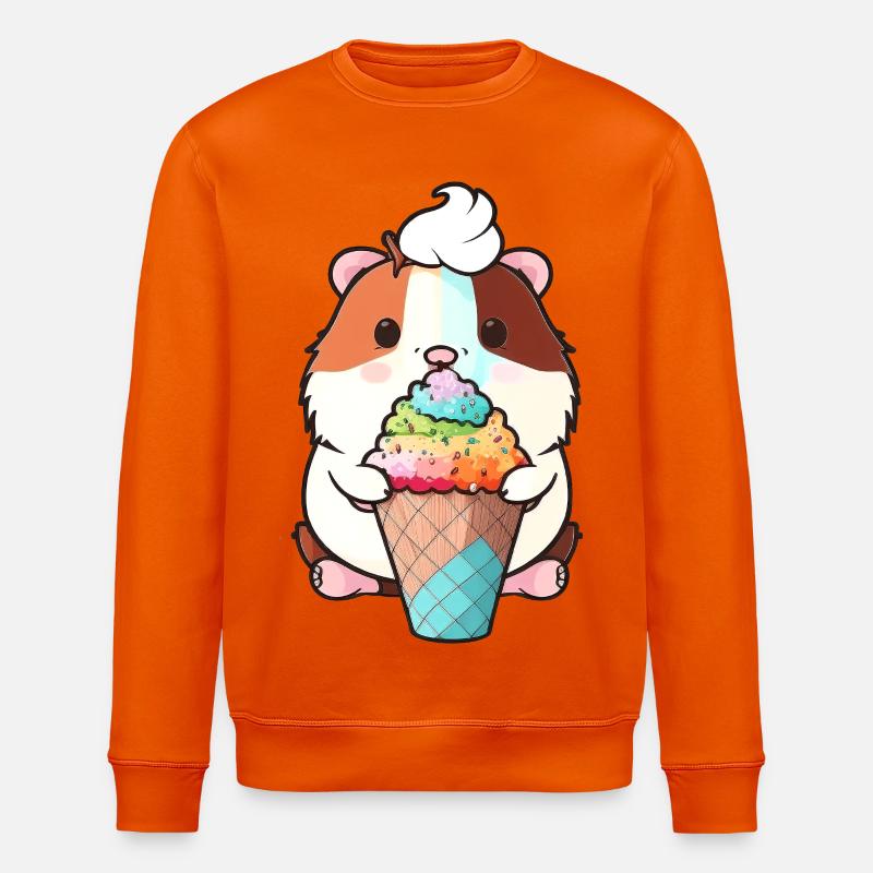 Kleiner Hamster mit buntem Eis - Stanley/Stella ROLLER Unisex Organic Sweatshirt - bright orange