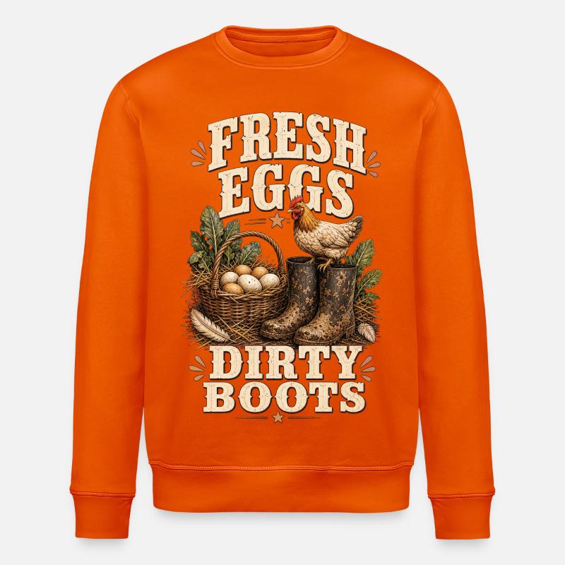 FRESH EGGS DIRTY BOOTS - Stanley/Stella Unisex Bio-Sweatshirt ROLLER - Tieforange