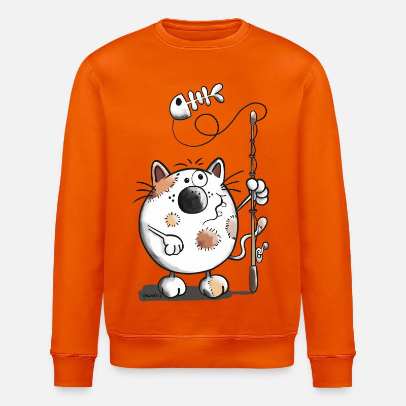 Mignon Chat et poisson - Sweat bio ROLLER Stanley/Stella Unisexe - orange profond