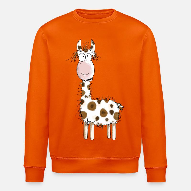 Crazy Lama - Lamas - Alpaka - Comic - Geschenk - Stanley/Stella Unisex Bio-Sweatshirt ROLLER - Tieforange