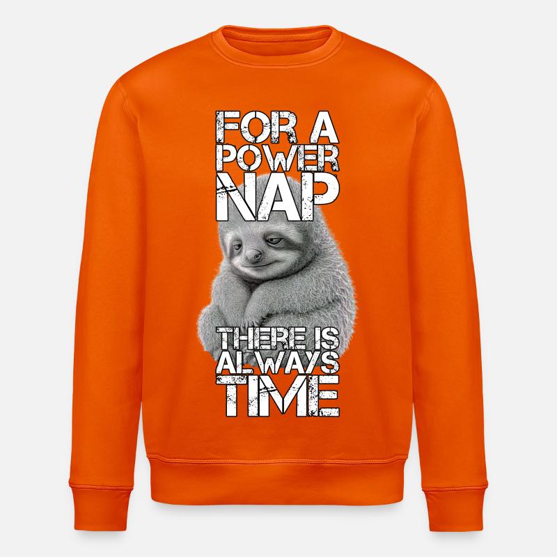 Faultier Power Nap Geschenk - Stanley/Stella Unisex Bio-Sweatshirt ROLLER - Tieforange