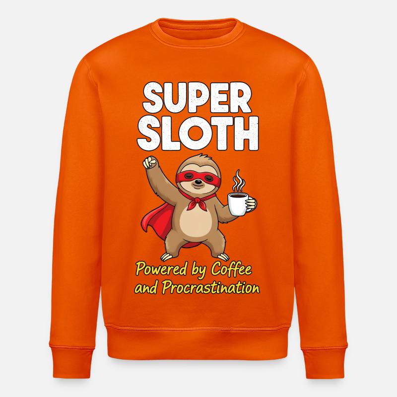 Super Sloth Held Coffee Cape - Stanley/Stella Unisex Bio-Sweatshirt ROLLER - Tieforange