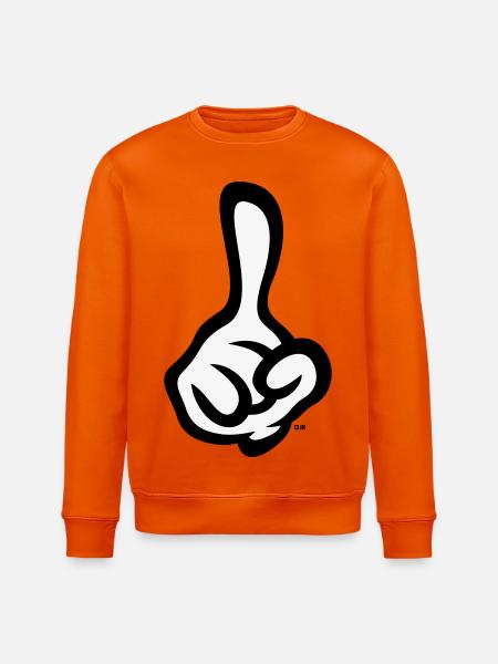 Index levé (doigt / main droite / 2C) - Sweat bio ROLLER Stanley/Stella Unisexe - orange profond