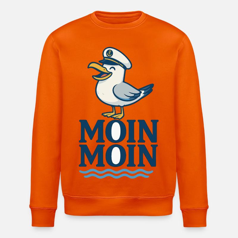 Möwe Kapitän Moin Moin Print - Stanley/Stella Unisex Bio-Sweatshirt ROLLER - Tieforange