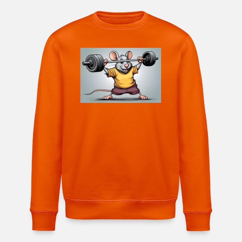 Power mouse during strength training - Stanley/Stella ROLLER Unisex Organic Sweatshirt - bright orange