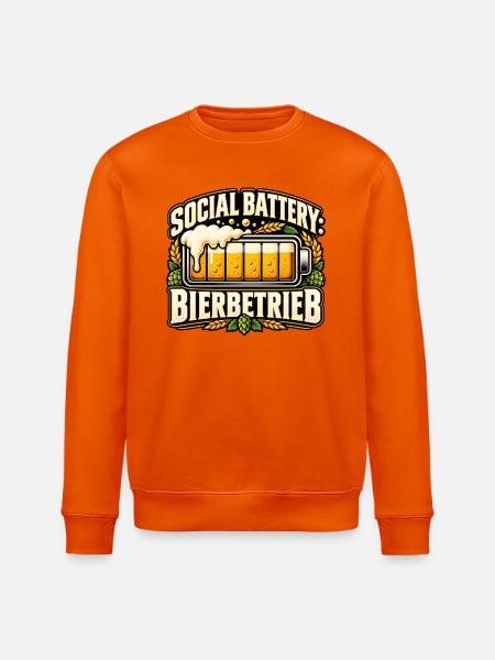 Social Battery – Bierbetrieb - Stanley/Stella Unisex Bio-Sweatshirt ROLLER - Tieforange