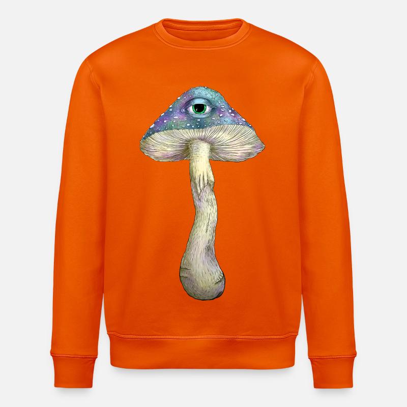 Champignon arc-en-ciel borgne - Sweat bio ROLLER Stanley/Stella Unisexe - orange profond