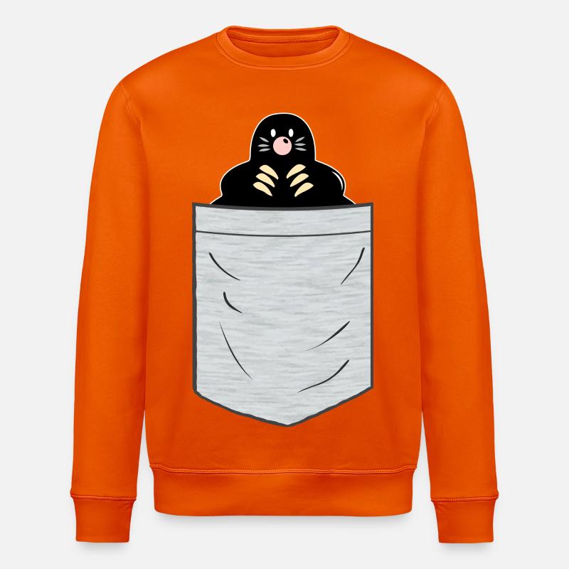 Maulwurf Brusttasche - Stanley/Stella Unisex Bio-Sweatshirt ROLLER - Tieforange