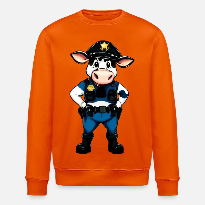 Kühe Polizei - Stanley/Stella Unisex Bio-Sweatshirt ROLLER - Tieforange