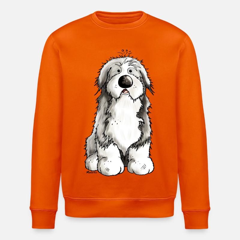 Niedlicher Bearded Collie - Hund - Stanley/Stella Unisex Bio-Sweatshirt ROLLER - Tieforange