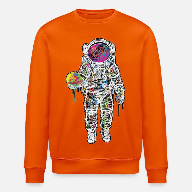 Astronaute Espace Scribble Peinture Planète - Sweat bio ROLLER Stanley/Stella Unisexe - orange profond