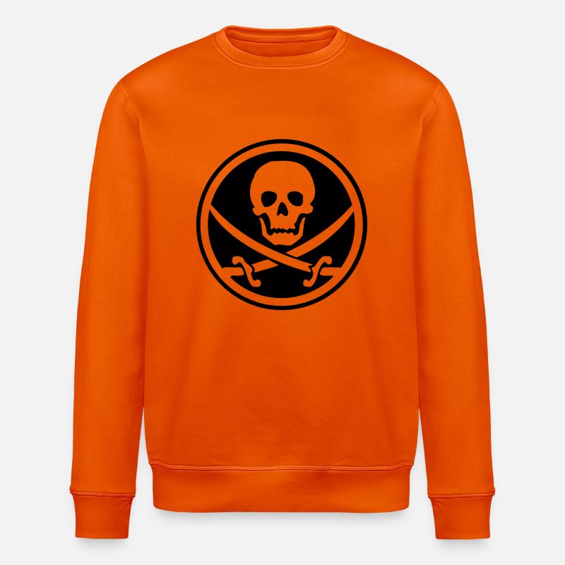 Pirate logo crâne sabres - Sweat bio ROLLER Stanley/Stella Unisexe - orange profond