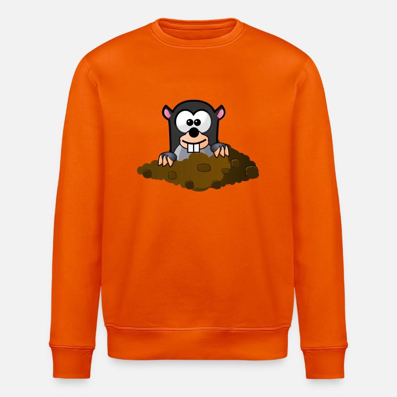 Maulwurf Comic Stil - Stanley/Stella Unisex Bio-Sweatshirt ROLLER - Tieforange
