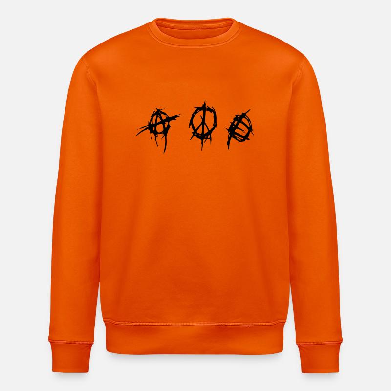 anarchy_peace_equality - Stanley/Stella Unisex Bio-Sweatshirt ROLLER - Tieforange