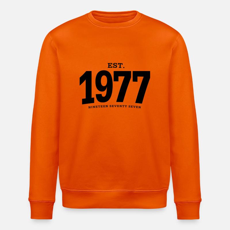 HNE. 1977 Nineteen Seventy Seven - Sweat bio ROLLER Stanley/Stella Unisexe - orange profond