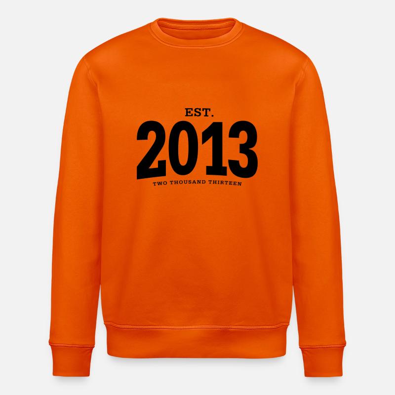 HNE. 2013 Deux mille treize - Sweat bio ROLLER Stanley/Stella Unisexe - orange profond